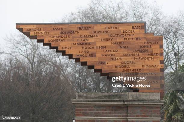 The Stairway to Heaven memorial is seen next to Bethanal Green Tube station entrance in London, England, on March 3rd, 2018 marking the 75th...