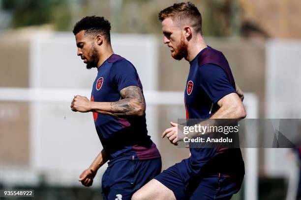 Derrick Williams of Ireland national football team attends a training session ahead of Friendly Football match between Turkey and Ireland at Belek...