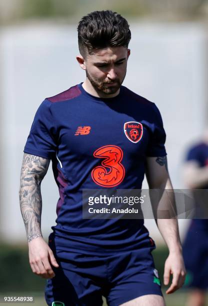Sean Maguire of Ireland national football team attends a training session ahead of Friendly Football match between Turkey and Ireland at Belek...