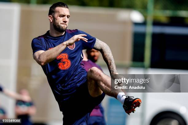 Shane Duffy of Ireland national football team attends a training session ahead of Friendly Football match between Turkey and Ireland at Belek Tourism...