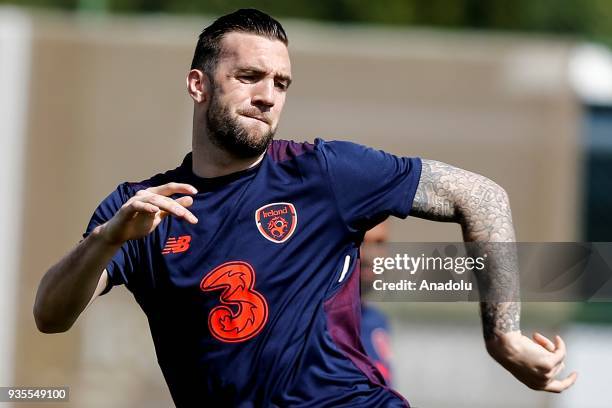 Shane Duffy of Ireland national football team attends a training session ahead of Friendly Football match between Turkey and Ireland at Belek Tourism...