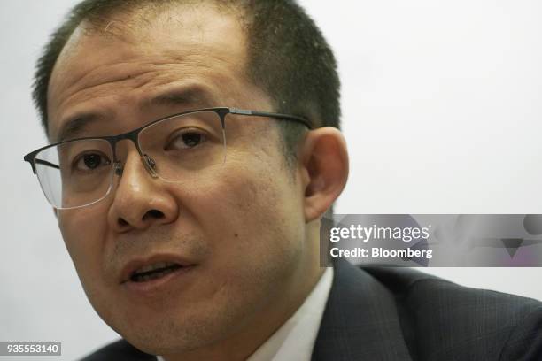 Martin Lau, president of Tencent Holdings Ltd., speaks during a news conference in Hong Kong, China, on Wednesday, March 21, 2018. Tencent...