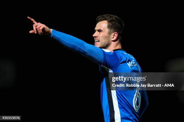 Harrison McGahey of Rochdale during the Sky Bet League One match between Rochdale and Fleetwood Town at Spotland Stadium on March 20, 2018 in...