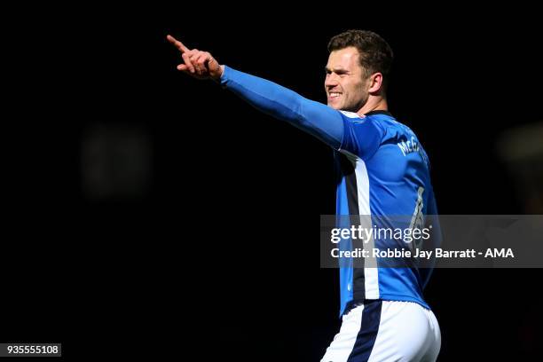 Harrison McGahey of Rochdale during the Sky Bet League One match between Rochdale and Fleetwood Town at Spotland Stadium on March 20, 2018 in...