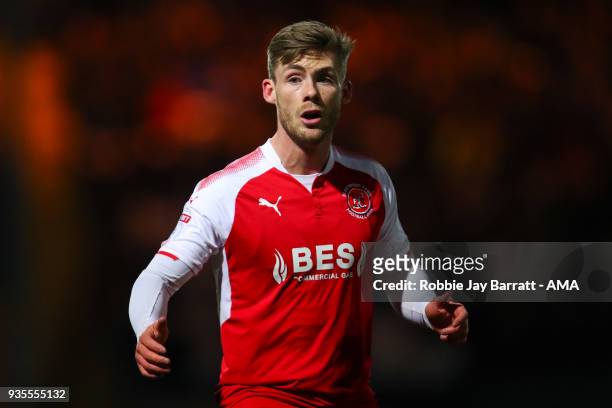 Conor McAleny of Fleetwood Town during the Sky Bet League One match between Rochdale and Fleetwood Town at Spotland Stadium on March 20, 2018 in...