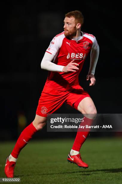 Cian Bolger of Fleetwood Town during the Sky Bet League One match between Rochdale and Fleetwood Town at Spotland Stadium on March 20, 2018 in...