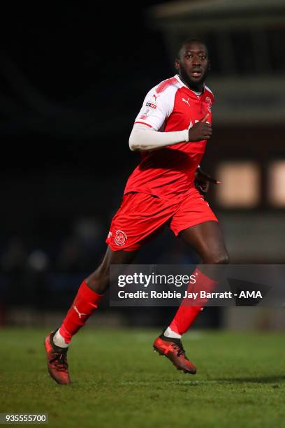 Toumani Diagouraga of Fleetwood Town during the Sky Bet League One match between Rochdale and Fleetwood Town at Spotland Stadium on March 20, 2018 in...