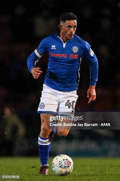 Ian Henderson of Rochdale during the Sky Bet League One match between Rochdale and Fleetwood Town at Spotland Stadium on March 20, 2018 in Rochdale,...