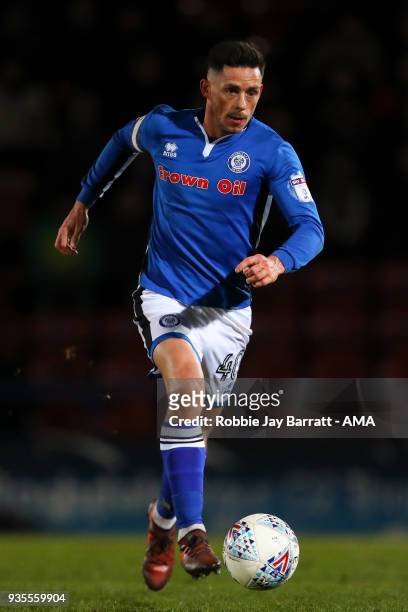 Ian Henderson of Rochdale during the Sky Bet League One match between Rochdale and Fleetwood Town at Spotland Stadium on March 20, 2018 in Rochdale,...