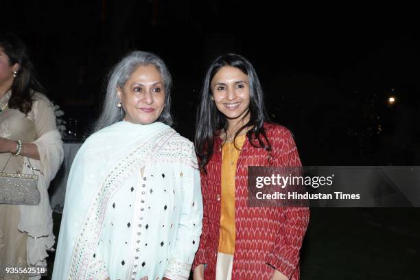 Actor-politician Jaya Bachchan during a party to celebrate womanhood and honouring women achievers from different walks of life, social gatherings...