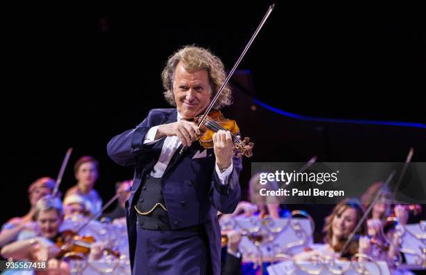 Dutch violinist and conductor Andre Rieu performs at Ziggo Dome, Amsterdam, Netherlands, 6th January 2018.