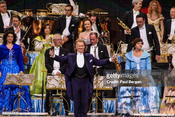 Dutch violinist and conductor Andre Rieu performs at Ziggo Dome, Amsterdam, Netherlands, 6th January 2018.
