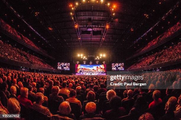 Andre Rieu Audience General view of the audience, stage and auditorium from the back of ...