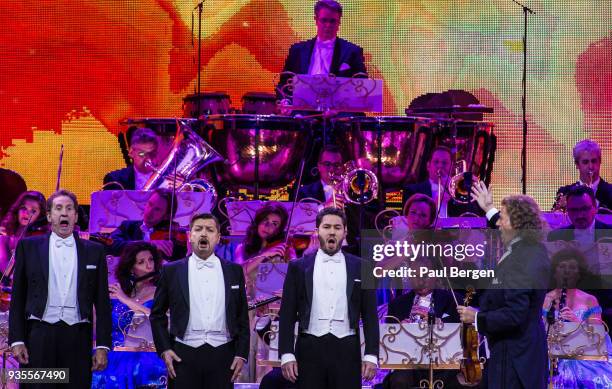 Dutch violinist and conductor Andre Rieu performs at Ziggo Dome, Amsterdam, Netherlands, 6th January 2018.