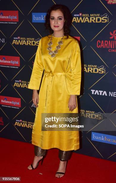 Indian film actress Dia Mirza attend the Red carpet event of 'News18 REEL Movie Awards' at hotel Taj Lands End, Bandra in Mumbai.