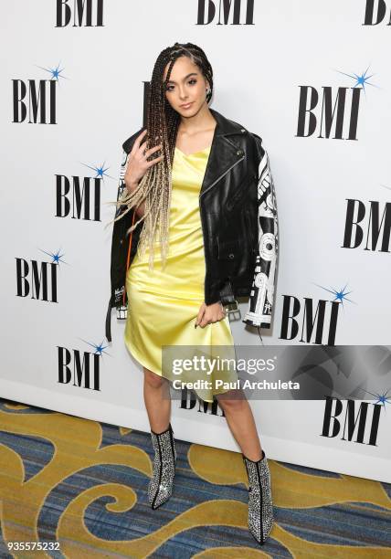 Singer Sammi Sanchez attends the 25th annual BMI Latin Awards at the Beverly Wilshire Four Seasons Hotel on March 20, 2018 in Beverly Hills,...