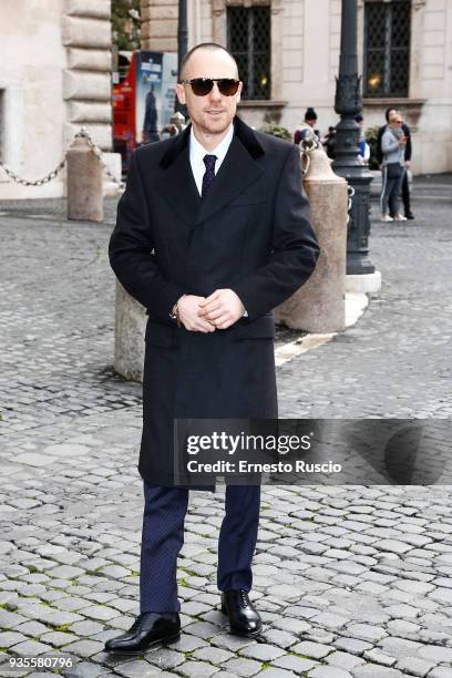 Elio Germano arrives at the David Di Donatello nominees presentation at del Quirinale on March 21, 2018 in Rome, Italy.