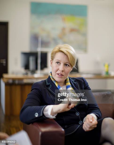 Berlin, Germany BERLIN, GERMANY German Family Minister Franziska Giffey during an interview on March 19, 2018 in Berlin, Germany. On March 19, 2018...