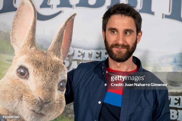 Dani Rovira attends 'Peter Rabbit' photocall on March 21, 2018 in Madrid, Spain.
