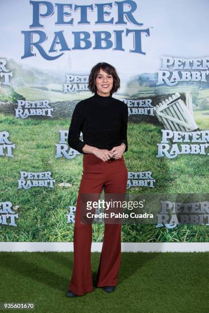 Spanish actress Belen Cuesta attends the Peter Rabbit photocall at Sony offices on March 21, 2018 in Madrid, Spain.