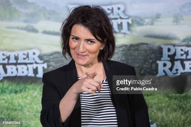 Spanish actress Silvia Abril attends the Peter Rabbit photocall at Sony offices on March 21, 2018 in Madrid, Spain.