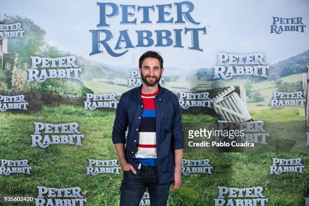 Spanish actor Dani Rovira attends the Peter Rabbit photocall at Sony offices on March 21, 2018 in Madrid, Spain.
