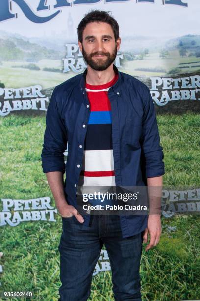 Spanish actor Dani Rovira attends the Peter Rabbit photocall at Sony offices on March 21, 2018 in Madrid, Spain.