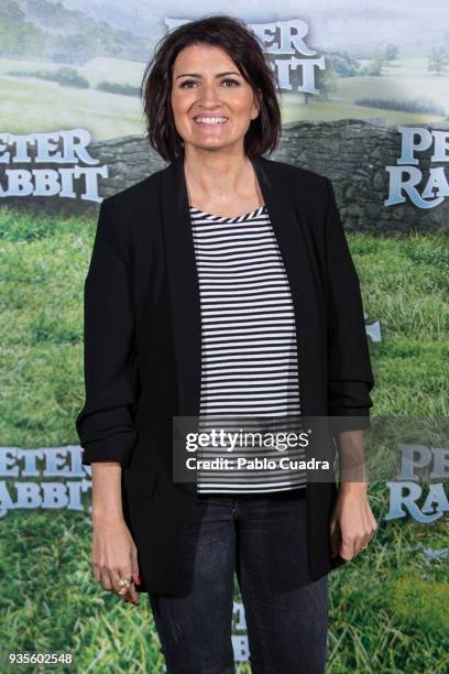 Spanish actress Silvia Abril attends the Peter Rabbit photocall at Sony offices on March 21, 2018 in Madrid, Spain.