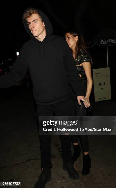 Presley Gerber and Charlotte D'Alessio are seen on March 20, 2018 in Los Angeles, California.