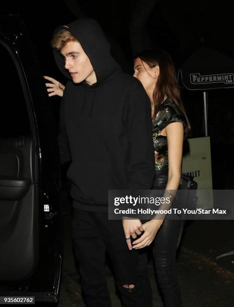 Presley Gerber and Charlotte D'Alessio are seen on March 20, 2018 in Los Angeles, California.