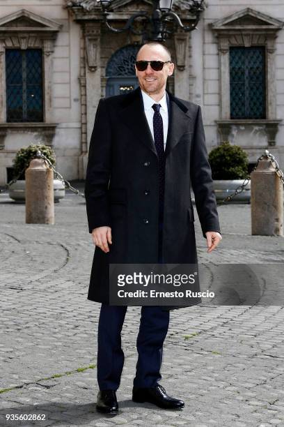 Elio Germano arrives for the David Di Donatello nominees presentation at Palazzo del Quirinale on March 21, 2018 in Rome, Italy.