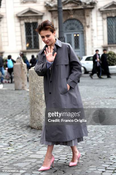 Jasmine Trinca arrives for the David Di Donatello nominees presentation at Palazzo del Quirinale on March 21, 2018 in Rome, Italy.
