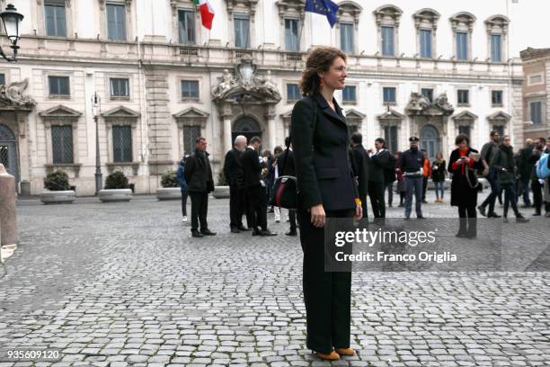 Ginevra Elkann arrives for the David Di Donatello nominees presentation at Palazzo del Quirinale on March 21, 2018 in Rome, Italy.