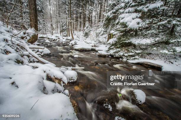 Stream is pictured in the winter on March 17, 2018 in Liberec, Czech Republic.