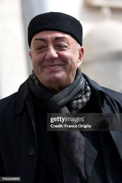 Peppe Barra arrives for the David Di Donatello nominees presentation at Palazzo del Quirinale on March 21, 2018 in Rome, Italy.