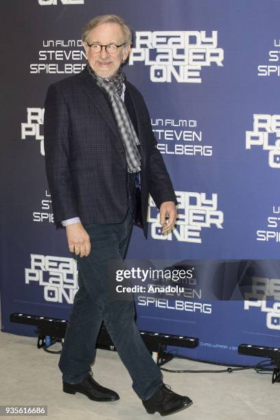 Director Steven Spielberg attends the photocall of the movie "Ready Player One" at Hotel De Russie in Rome, Italy on March 21, 2018.