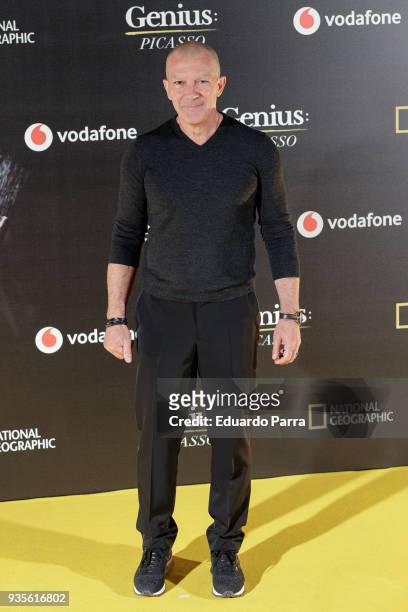 Actor Antonio Banderas attends the 'Genius Picasso' photocall at Palace hotel on March 21, 2018 in Madrid, Spain.