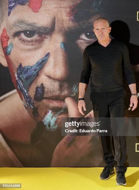 Actor Antonio Banderas attends the 'Genius Picasso' photocall at Palace hotel on March 21, 2018 in Madrid, Spain.