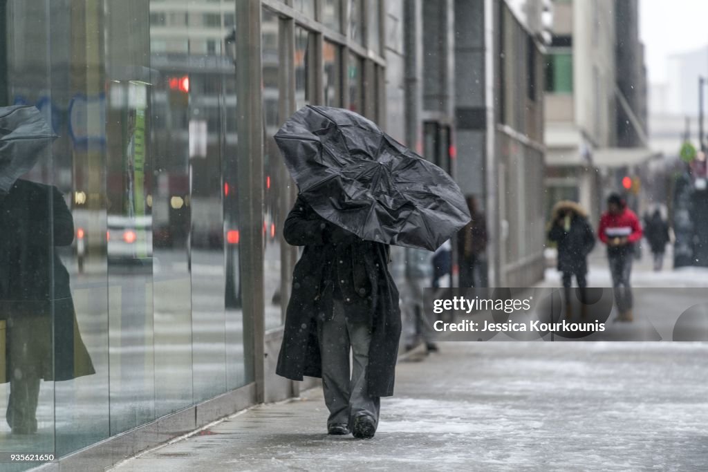 Storm Brings Snow, Sleet, And High Winds To Mid Atlantic Region On Second Day of spring