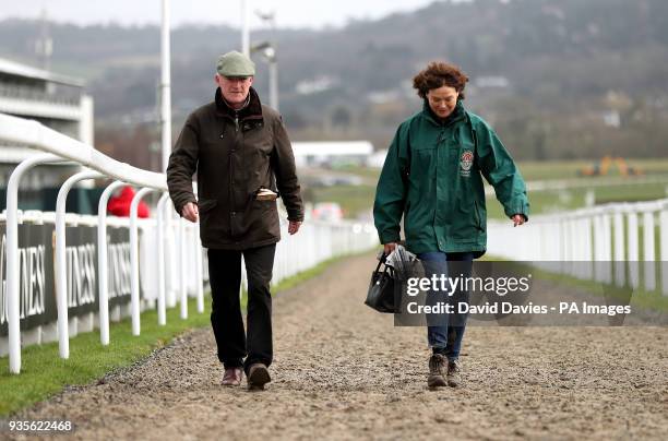 Trainer Willie Mullins with his wife Jackie during Gold Cup Day of the 2018 Cheltenham Festival at Cheltenham Racecourse.
