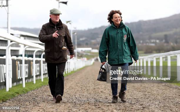 Trainer Willie Mullins with his wife Jackie during Gold Cup Day of the 2018 Cheltenham Festival at Cheltenham Racecourse.