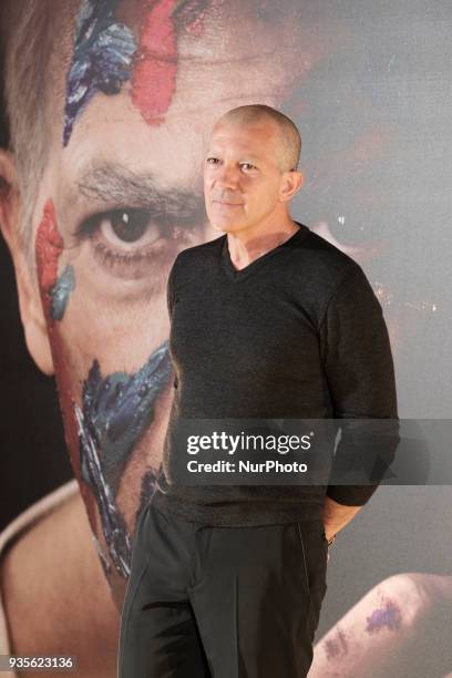 Antonio Banderas attends a photocall for 'Genius Picasso' at The Palace Hotel on March 21, 2018 in Madrid, Spain.