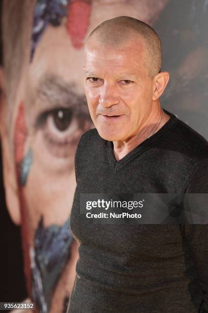 Antonio Banderas attends a photocall for 'Genius Picasso' at The Palace Hotel on March 21, 2018 in Madrid, Spain.