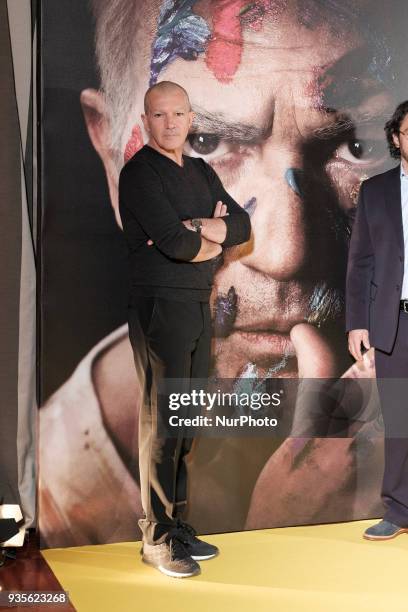 Antonio Banderas attends a photocall for 'Genius Picasso' at The Palace Hotel on March 21, 2018 in Madrid, Spain.