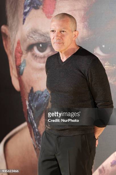 Antonio Banderas attends a photocall for 'Genius Picasso' at The Palace Hotel on March 21, 2018 in Madrid, Spain.