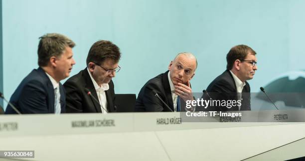 Member of the Board Peter Nota looks on during the annual results press conference of BMW AG on March 21, 2018 in Munich, Germany.