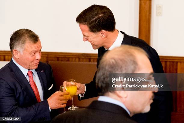 King Abdullah of Jordan with Prime minister Mark Rutte during the lunch offered by the government on March 21, 2018 in The Hague, Netherlands.