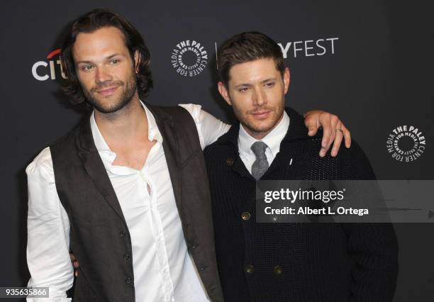 Actors Jared Padalecki and Jensen Ackles attend The Paley Center For Media's 35th Annual PaleyFest Los Angeles - "Supernatural" held at Dolby Theatre...
