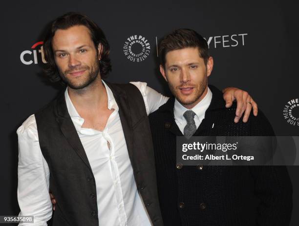 Actors Jared Padalecki and Jensen Ackles attend The Paley Center For Media's 35th Annual PaleyFest Los Angeles - "Supernatural" held at Dolby Theatre...