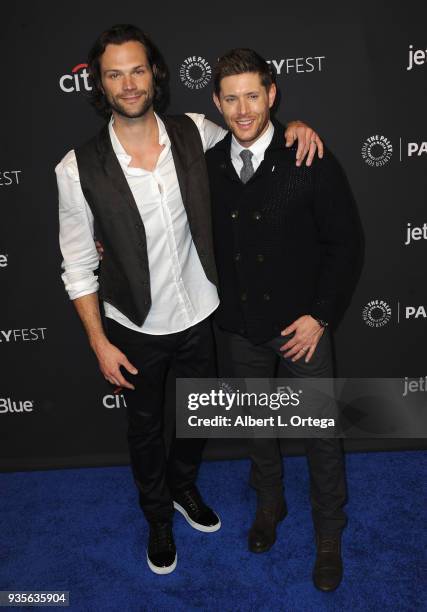 Actors Jared Padalecki and Jensen Ackles attend The Paley Center For Media's 35th Annual PaleyFest Los Angeles - "Supernatural" held at Dolby Theatre...